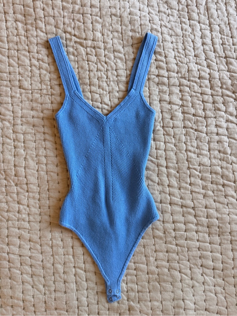 Abercrombie & Fitch Sky Blue Ribbed Bodysuit